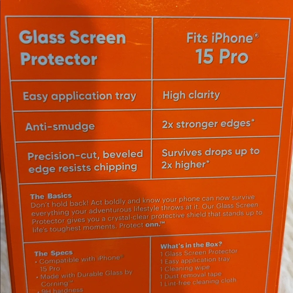 Lot 4 iPhone 15 Pro Protect Onn Glass Screen Protector  - New